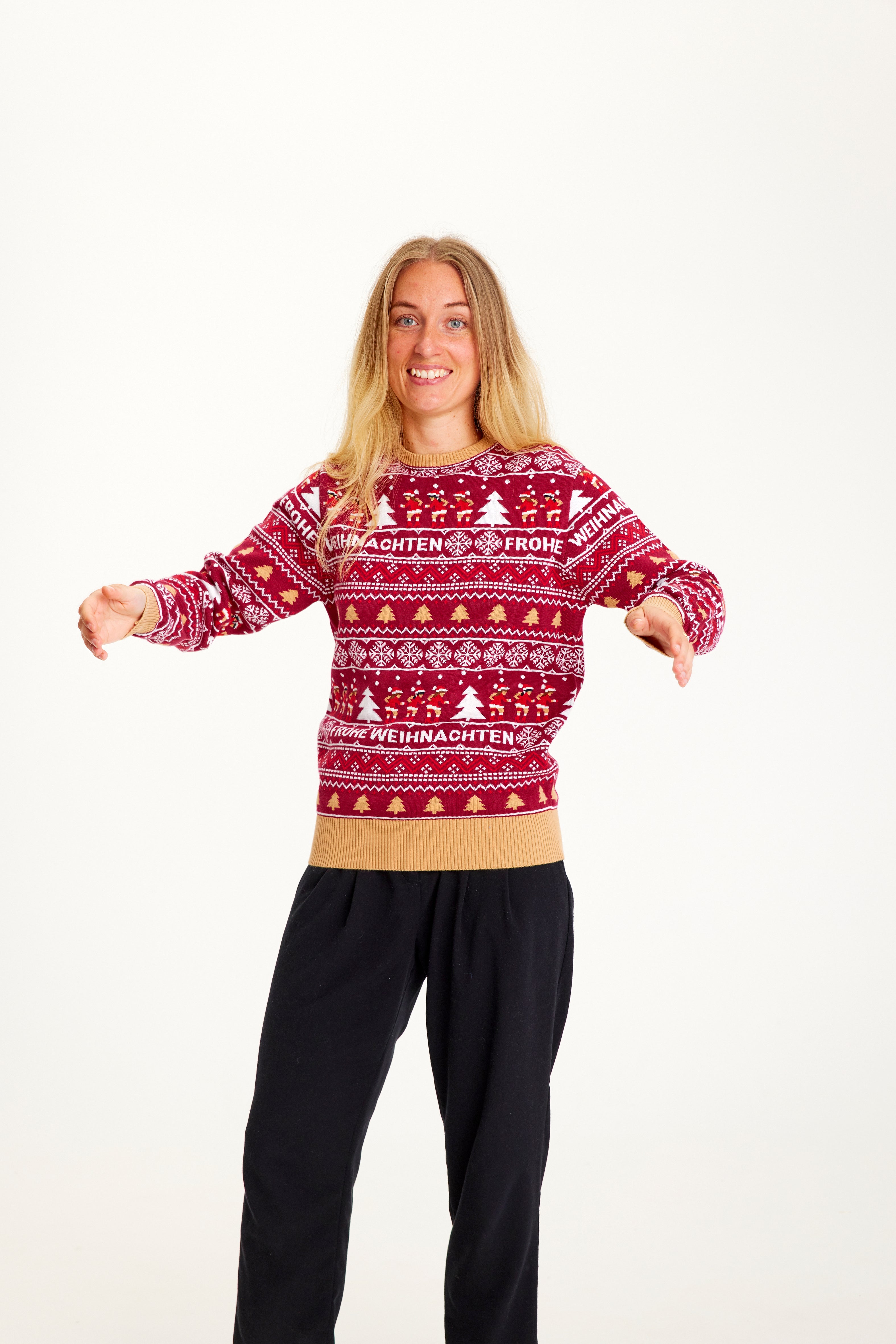Frohe Weihnachten Sweater Bordeaux - Women.